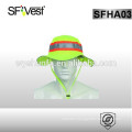 hat with 100% polyester fabric ,high visibility reflective tape and florescent color